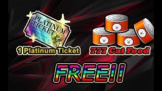 How to get a free Platinum Ticket and Cat Food in The Battle Cats || BCJP 7th year Anniversary