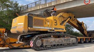 Loading & Transporting The Liebherr 974 Excavator With Goldhofer Trailer - Fasoulas Heavy Transports