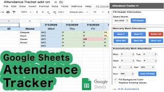google sheets attendance tracker | free addon