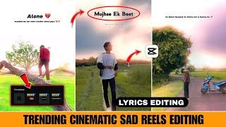 Cinematic Sad Walk Reels Editing | Text Lyrics Video Editing | Glow Effect Video Editing Capcut