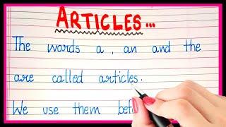 What is articles | Definition of articles in english grammar | Types of articles