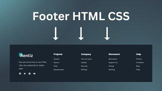 Responsive Footer Design using HTML And CSS | Footer HTML CSS