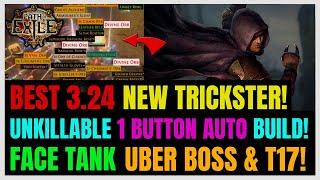 NEW S-Tier Trickster 1 Button UNKILLABLE TANK Build For POE 3.24 Necropolis League!