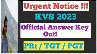 KVS TGT, PGT, PRT Answer Key 2023 Out #kvsprtanswerkey #kvstgtanswerkey #kvsanswerkey