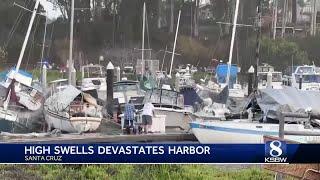 High swells leave a wake of destruction at the Santa Cruz Harbor