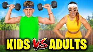 Kids VS Adults EXTREME Strength Challenge!!