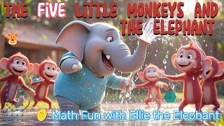 Five Little Monkeys and the Elephant | Fun Math Adventure | Learning and Educational Video for Kids