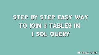 Step by step easy way to join 3 tables in 1 SQL query