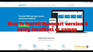 Opencart version 4 localhost installation tutorial step by step guide using xampp