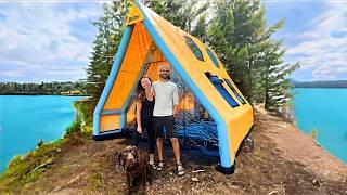 Luxury Island Camping in Inflatable Cabin | Broken Bones & Dutch Oven Pizza