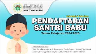 Informasi PSB MBS Yogyakarta Tahun Pelajaran 2024/2025