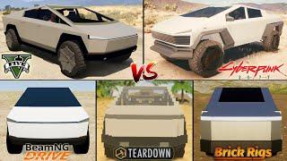 GTA 5 Cybertruck vs Cyberpunk 2077 vs Teardown vs BeamNG drive vs Brick Rigs - WHICH IS BEST?
