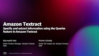 Extract specific information from documents using Queries from Amazon Textract - AWS