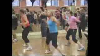 Kickboxing to Bon Jovi's "Livin On A Prayer"