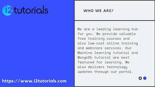 MongoDB tutorial - Machine Learning Tutorial - i2Tutorials