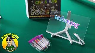 Unboxing a Clear See-Through Whiteboard with Neon Markers | Perfect for Office & Home! By shurangama