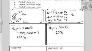 Projectile Launched at an Angle Sample Problem