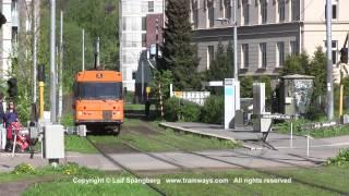 Oslo sporveier / tram workcar passing by at Sköyen, Oslo, Norway