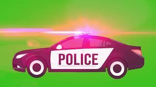 Green Screen Police Car 4K UHD