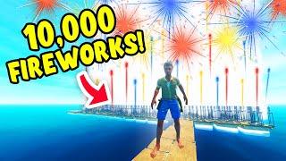 I Put 10,000 Fireworks On My Raft And Recreated The Sun
