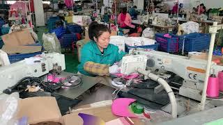 Baseball cap, trucker hat and snapback Hat production line