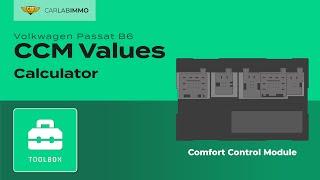 CCM Values Calculator (Passat B6) | Read VIN/CS/PIN/MAC/PC/KEYS Immo Bypass Toolbox | CarLabImmo