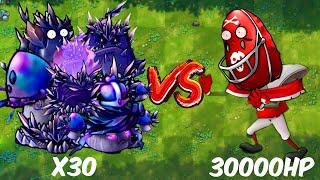 PVZ 1 Fusion Challenge! 300 Plants Fusion VS 30000 Football Nut Zombie - Who Will Win?