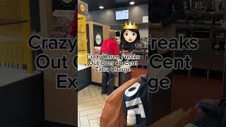 Crazy Karen Freaks Out Over 40 Cent Extra Charge  #crazykaren #karen #karens #customerservice