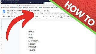 How to Alphabetize in Google Docs