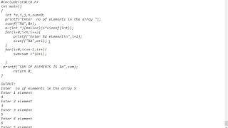 Find Sum of n elements using dynamic memory allocation(malloc() function)