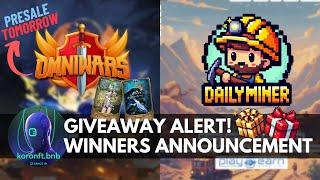 Play2Earn: Omniwars and Daily Miner Giveaway (New Play2Earn 2024)