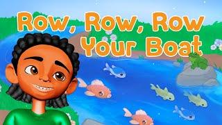 Row Row Row Your Boat | Melanin Babies Nursery Rhymes & Kids Songs | English & Spanish