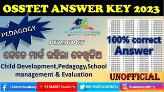 OSSTET ANSWER KEY 2023 | OSSTET QUESTIONS & ANSWER KEY | Child Development & Pedagogy Answer key