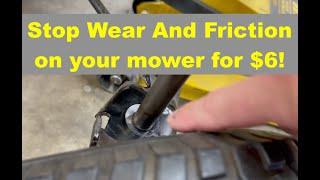 Reduce Wear and Steer Easier on you Lawn Mower 1 finger steer aka "Poor Man Power Steering Upgrade"