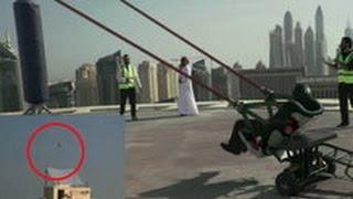 Dubai Human Slingshot Stunt Goes Viral