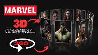 Awesome Marvel 3D Slider / Carousel Using HTML CSS and  JavaScript || #3d