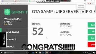 Congrats!!! To winner of Vip Giveaway GTA SAMP : UIF SERVER