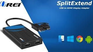 OREI SplitExtend USB-C to HDMI Display Adapter | Extend Laptop Display to Multiple Screens