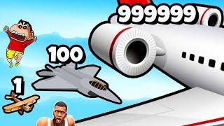 SHINCHAN NOOB vs PRO vs HACKER in Airplane Evolution Race with FRANKLIN & CHOP | DREAM SQUAD