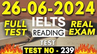 IELTS Reading Test 2024 with Answers | 26.06.2024 | Test No - 240