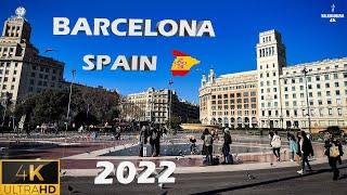  Barcelona - Spain ( Plaça de Catalunya ) Walking Tour 2022-  4K ( Ultra HD 60fps)