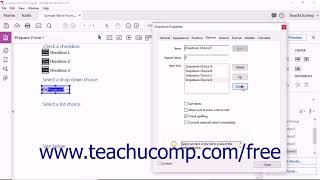Acrobat Pro DC Creating Drop-Down and List Boxes - Adobe Acrobat Pro DC Training Tutorial Course
