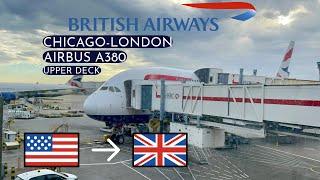 UPPER DECK! British Airways Airbus A380-800 | ORD-LHR | World Traveller