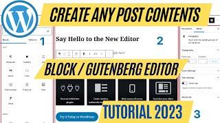 Create Blog Post in WordPress Block Editor | Gutenberg Tutorial  2023