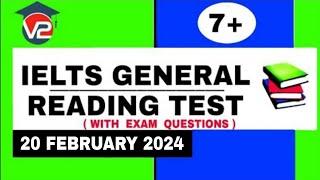 IELTS GENERAL READING PRACTICE TEST | V2 IELTS | 20 FEBRUARY 2024