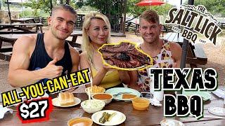 ALL YOU CAN EAT TEXAS BBQ FOR $27!!!! Salt Lick BBQ in Austin! #RainaisCrazy