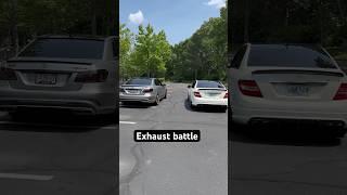 E63s vs C63 AMG. Pick your favorite exhaust note  Link to full vid in description #amg #e63s #c63