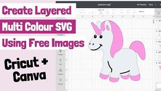 Create A Multi Colour SVG in Design Space using Free Canva Images