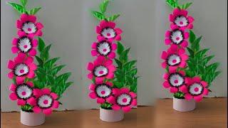 how to make a beautiful flower for home decoration / how to make artificial flower bouquet at home