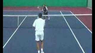 Tennis Warm Up Drill - Serve & Volley on mini court